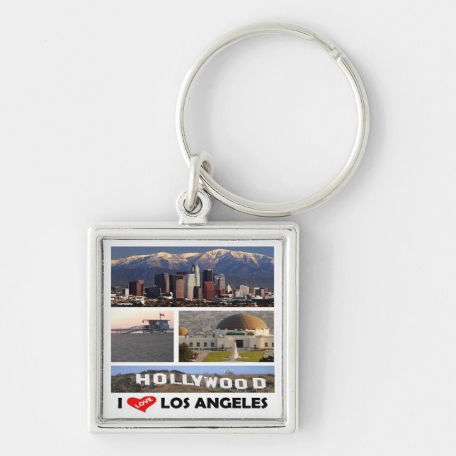 zUS169 LOS ANGELES I Love, Mosaic, Key Ring (Front)