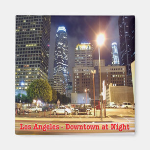 zUS174 LOS ANGELES, Downtown at Night, Fridge Magnet