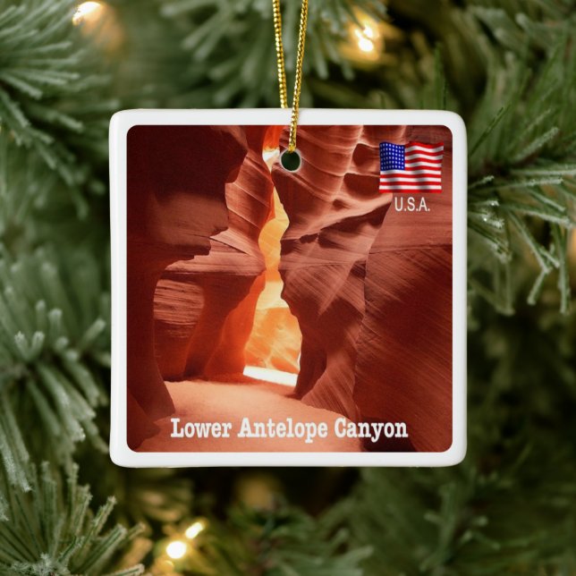 zUS191 ANTELOPE CANYON, Arizona, America, Ceramic Ornament (Tree)