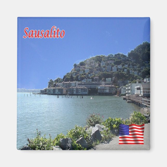 zUS197 SAUSALITO, Panorama, California, Fridge Magnet (Front)