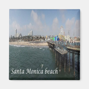 zUS199 SANTA MONICA beach, California, Fridge Magnet