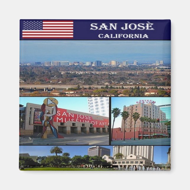 zUS202 SAN JOSE' Mosaic, California, Fridge Magnet (Front)