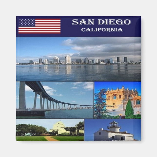 zUS205 SAN DIEGO, Mosaic, California, Fridge  Magnet (Front)