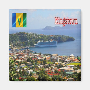 ZVC006 KINGSTOWN, Saint Vincent Grenadines, Fridge Magnet