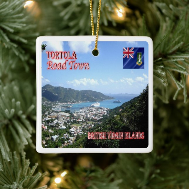 zVG004 TORTOLA Road Town, British Virgin, Ceramic Ornament (Tree)