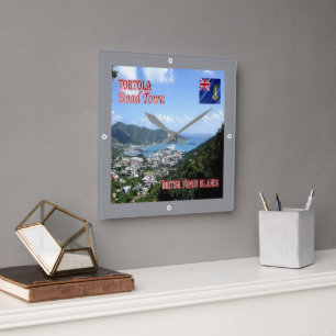 zVG004 TORTOLA Road Town, British Virgin, Square Wall Clock