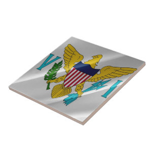 zVI002 VIRGIN ISLANDS, Waving Flag, America, Ceramic Tile