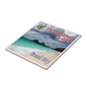 zVI010 ST. JOHN, Trunk Bay, Virgin Islands, Ceramic Tile