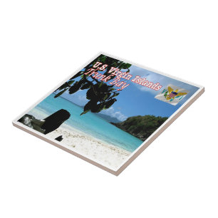 zVI016 VIRGIN ISLANDS, Trunk Bay, America, Ceramic Tile