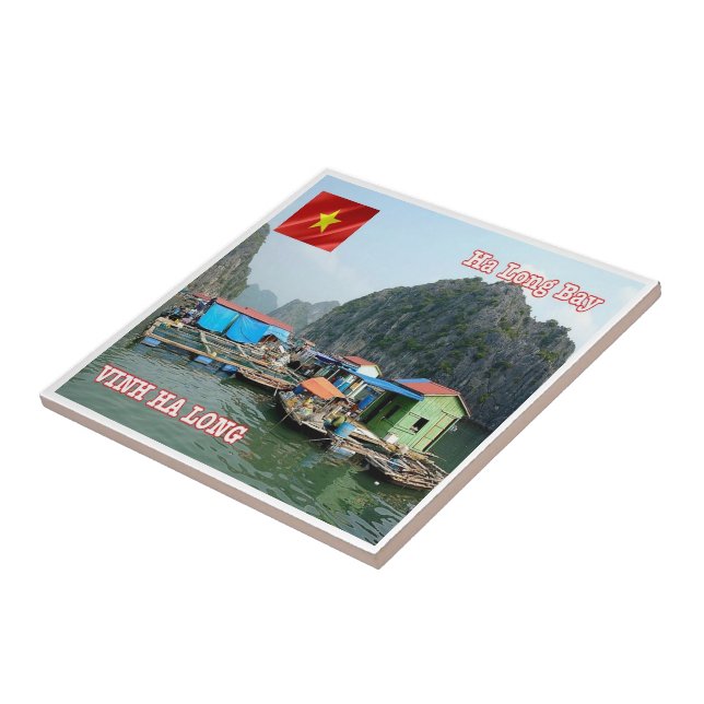zVN007 HA LONG BAY, Fishing Village, Ceramic Tile (Side)