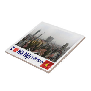zVN008 HANOI I Love, Vietnam, Skyline, Ceramic Tile