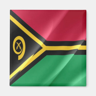 zVU002 VANUATU WAVING FLAG, Oceania, Fridge Magnet