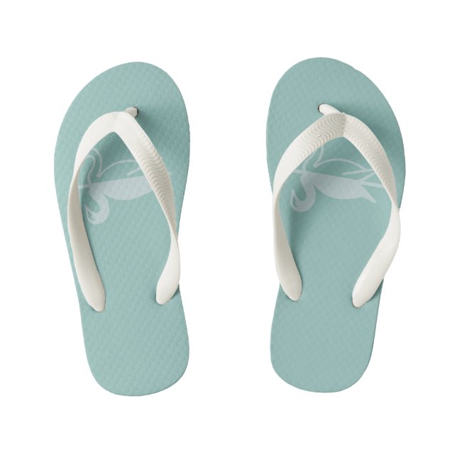 Zwaan met groene ondergrond kid's thongs (Footbed)