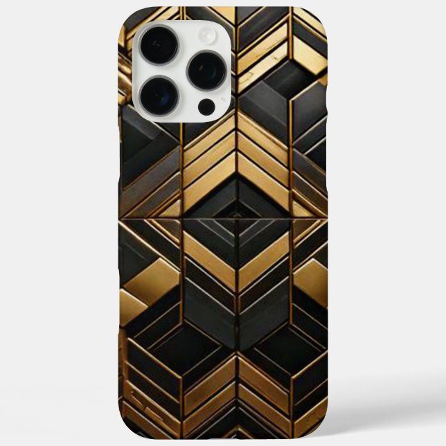 Zwart goud bling retro Case-Mate iPhone case (Back)