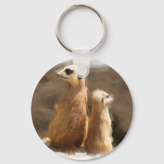 Zwei Erdmaennchen Key Ring