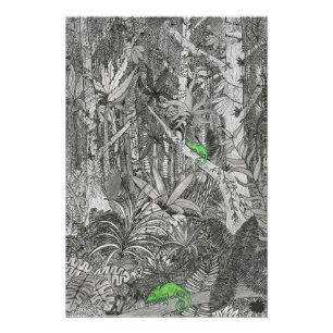 Zwei grüne Chamäleons im Dschungel Poster
