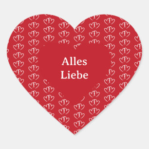 Zwei verbundene Herzen - Heart Sticker