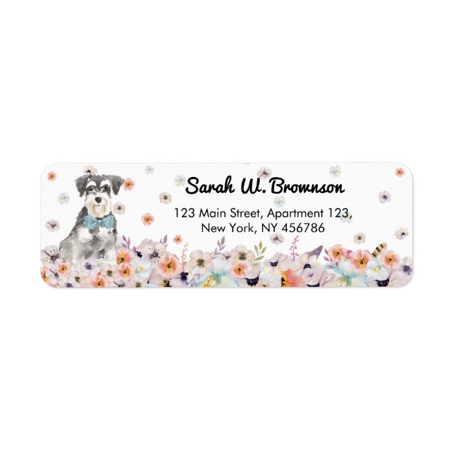 ZwergSchnauzer Dog Return Address Label (Front)