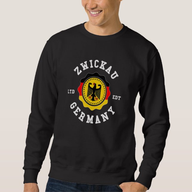 ZWICKAU Germany Flag Badge Vintage Sweatshirt (Front)