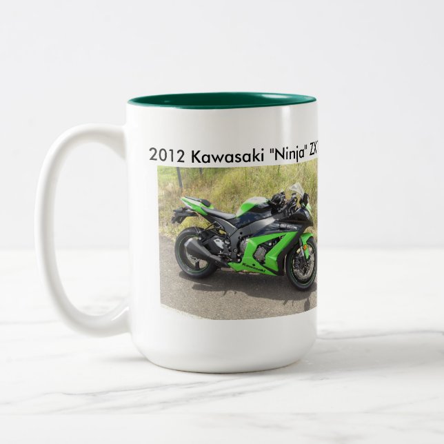 ZX10R Wheelie past Gixxer Two-Tone Coffee Mug (Left)