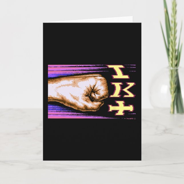 Zx Spectrum C64 Karate 8-bit Retro  Card (Front)