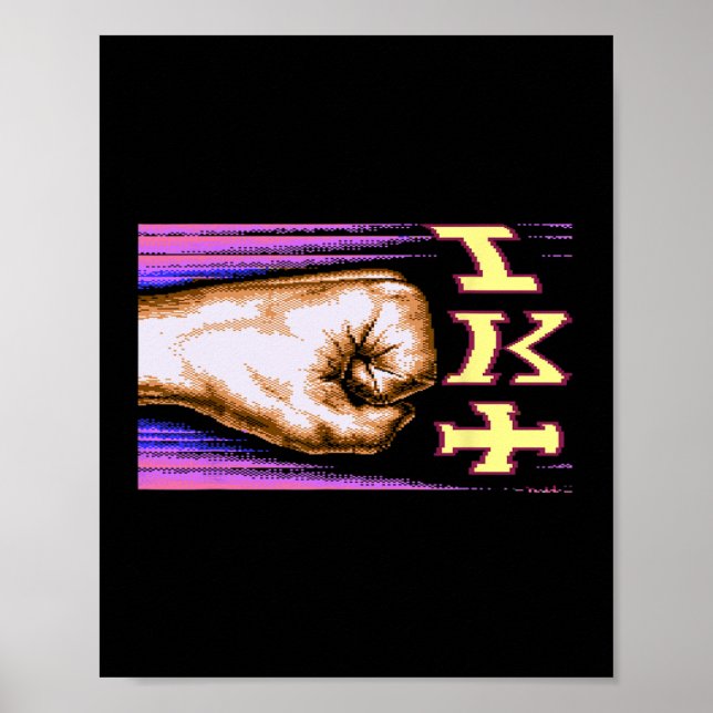 Zx Spectrum C64 Karate 8-bit Retro  Poster (Front)