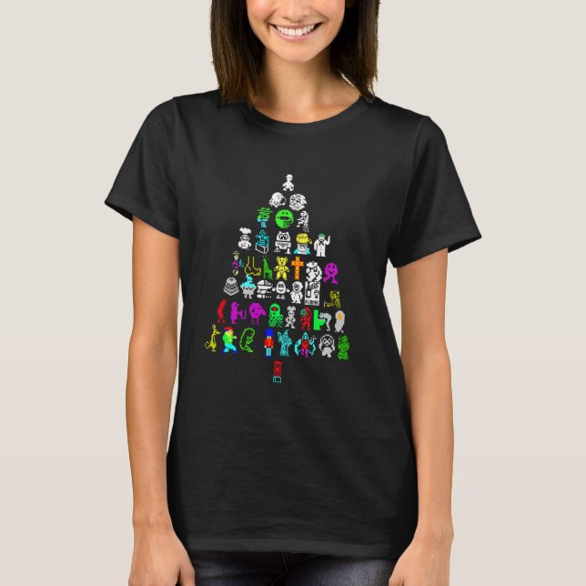 ZX Spectrum Christmas Xmas 8-bit Retro Gaming Tree T-Shirt (Front)
