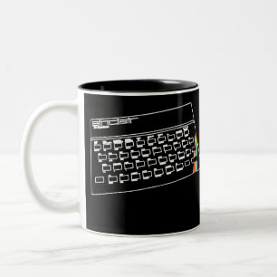 ZX Spectrum line art Two-Tone Coffee Mug