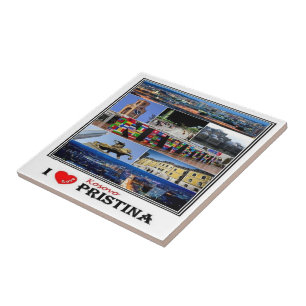 zXK003 PRISTINA "I Love, Kosovo, Europe, Ceramic Tile