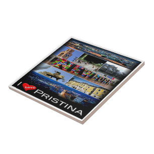 zXK004 PRISTINA "I Love, Kosovo, Europe, Ceramic Tile