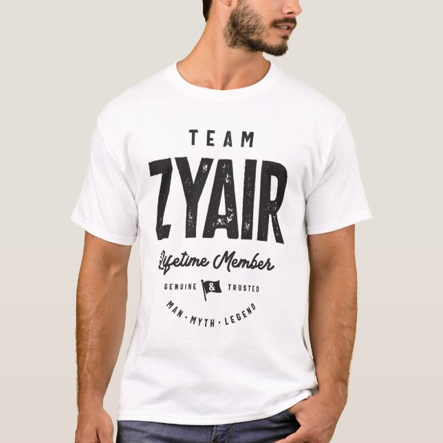 Zyair Lifetime Member Personalised Name Zyair T-Shirt (Front)