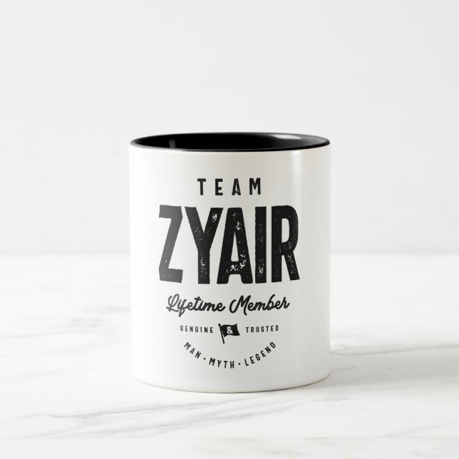 Zyair Lifetime Member Personalised Name Zyair Two-Tone Coffee Mug (Center)