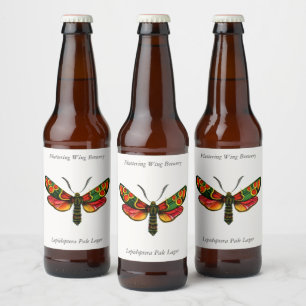 Zygaena carniolica - The Crepuscular Burnet Moth Beer Bottle Label