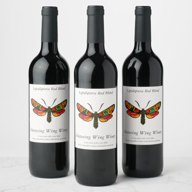 Zygaena carniolica - The Crepuscular Burnet Moth Wine Label (Bottles)