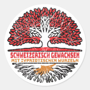 Zypern Zyprisch Schweizer Schweiz Baum Wurzel Classic Round Sticker