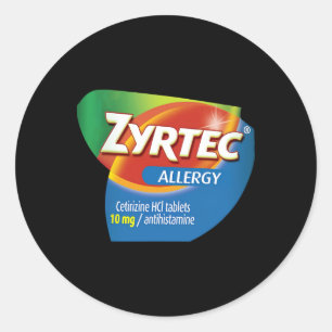 Zyrtec Allergy Funny Group Nurse Pharmacy Hallowee Classic Round Sticker