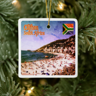 zZA009 CLIFTON, Panorama, South Africa, Ceramic Ornament