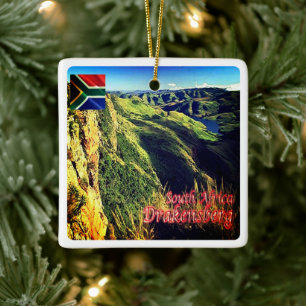 zZA010 DRAKENSBERG, Panorama, South Africa, Ceramic Ornament