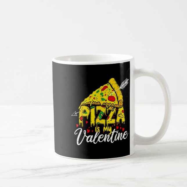 Zza Is My Valentine Day Hearts Eat Food Boys  Coffee Mug (Right)