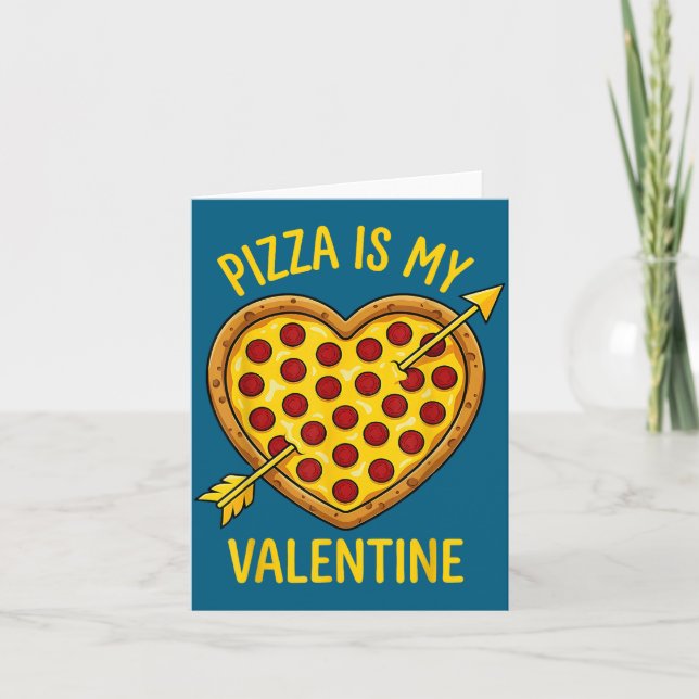 Zza Is My Valentine Funny Valentines Day Boys Girl Card (Front)