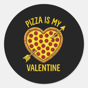 Zza Is My Valentine Funny Valentines Day Boys Girl Classic Round Sticker