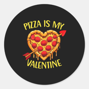 Zza Is My Valentine Funny Valentines Day Boys Ki Classic Round Sticker