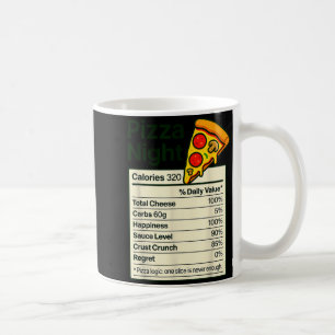 Zza Lover Night Funny Nutrition Facts Costume For Coffee Mug
