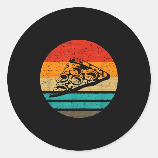 Zza Slice Retro Style Vintage  Classic Round Sticker (Front)