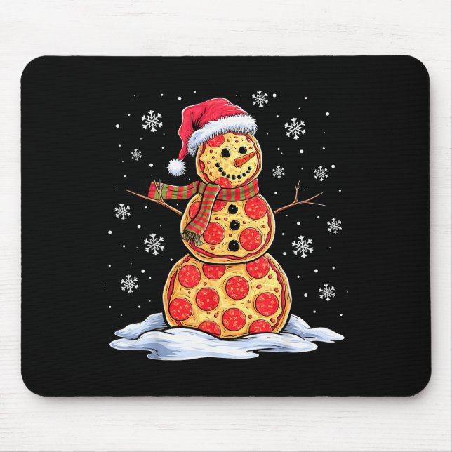 Zza Snowman - Santa Hat - Christmas Zza Party - Fu Mouse Pad (Front)