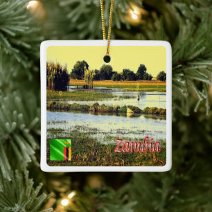 zZM004 ZAMBIA, Bangweulu Swamps, Africa, Ceramic Ornament