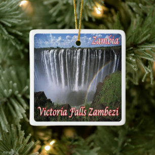 zZM007 ZAMBIA, Victoria Falls Zambezi, Ceramic Ornament