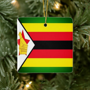 zZW001 ZIMBABWE, Flag, Africa, Fridge Ceramic Ornament