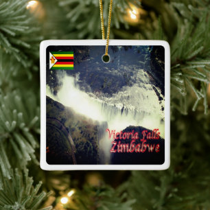 zZW009 VICTORIA FALLS, Zimbabwe, Africa, Ceramic Ornament