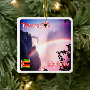 zZW011 VICTORIA FALLS, Zimbabwe, Africa, Ceramic Ornament